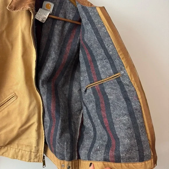 Vintage Carhartt Detroit Blanket Lined J01 BRN MADE in USA Size 44 (L ) - Picture 9 of 15
